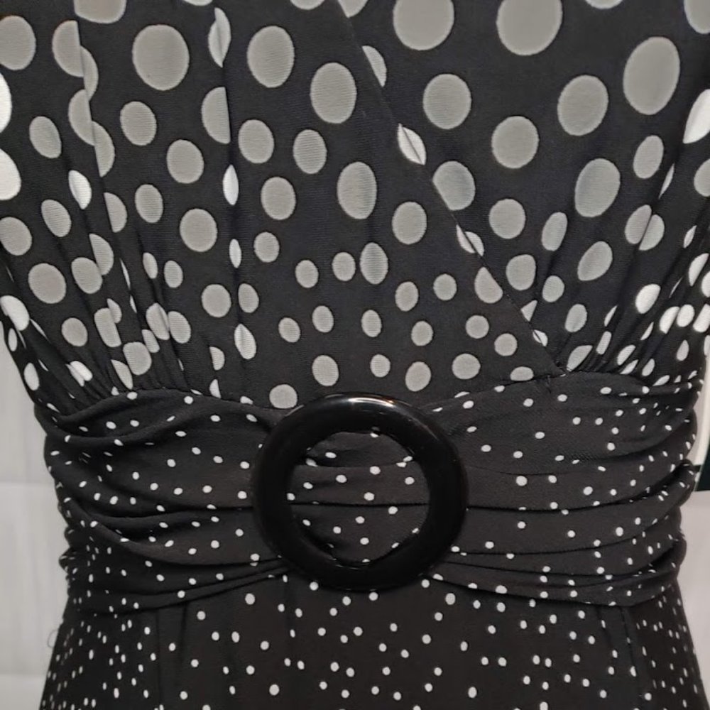 🖤Perceptions🤍 Black & White Poka Dot Dress - Picture 3 of 5
